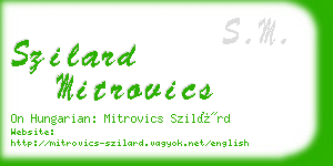 szilard mitrovics business card